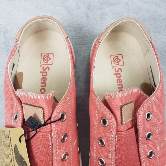 NWT Spenco Malibu Coral Canvas Leather Slip On Sneakers Women 9 Shoes Casual - Picture 12 of 12